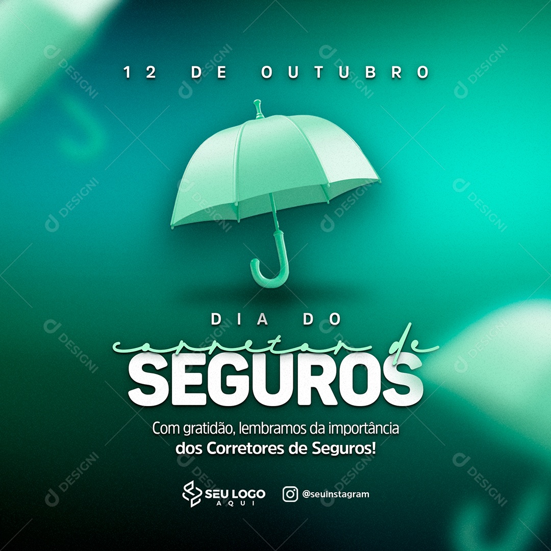 Dia Do Corretor De Seguros 12 De Outubro Social Media PSD Editável