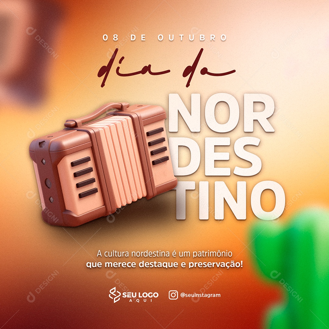 Social Media Dia Do Nordestino Destaque e Preservação PSD Editável