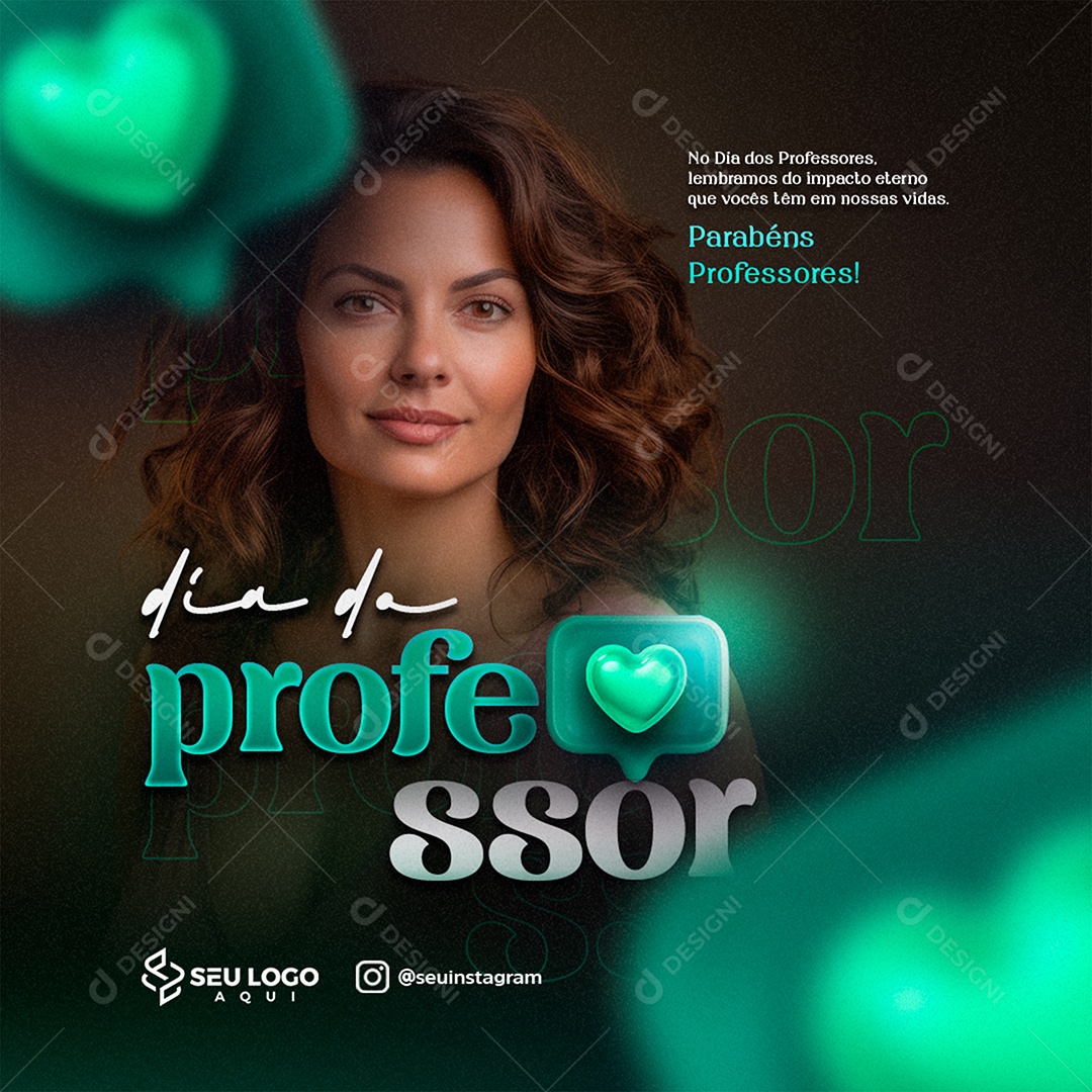 Social Media Dia Do Professor Parabéns PSD Editável