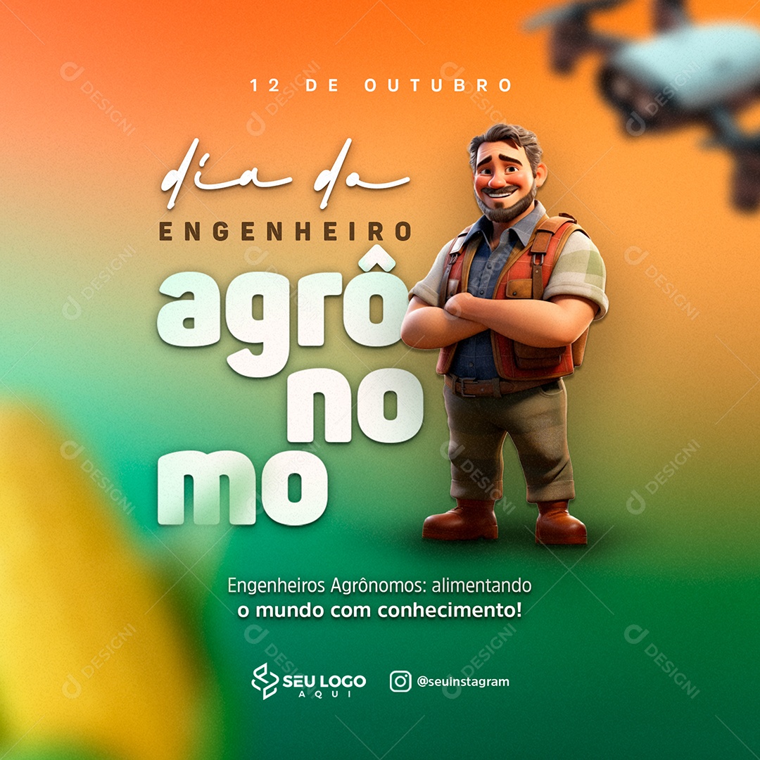 Social Media Dia Do Engenheiro Agrônomo 12 De Outubro PSD Editável
