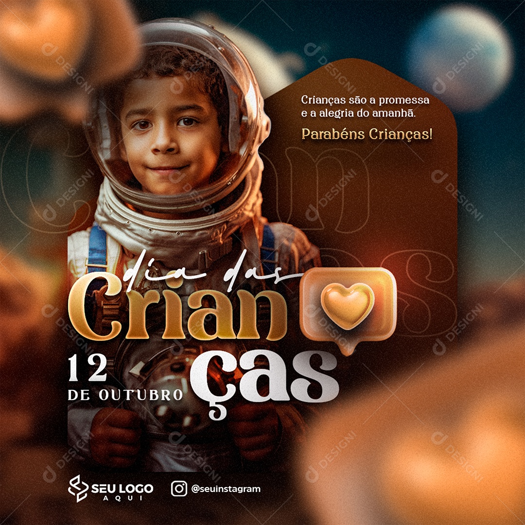 Social Media Children's Day October 12th Editable PSD