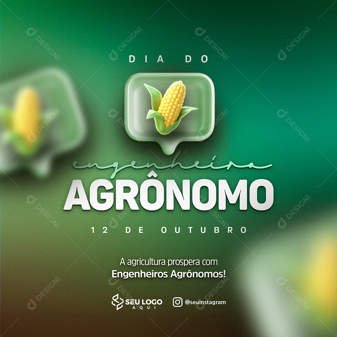 Dia Do Engenheiro Agrônomo 12 De Outubro Social Media PSD Editável