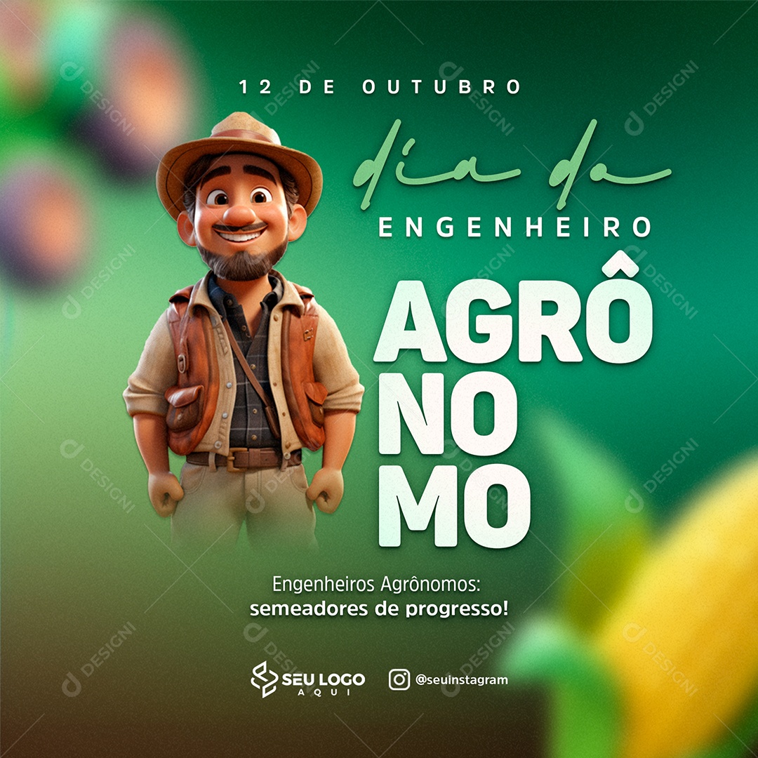 Social Media Dia Do Engenheiro Agrônomo 12 De Outubro PSD Editável