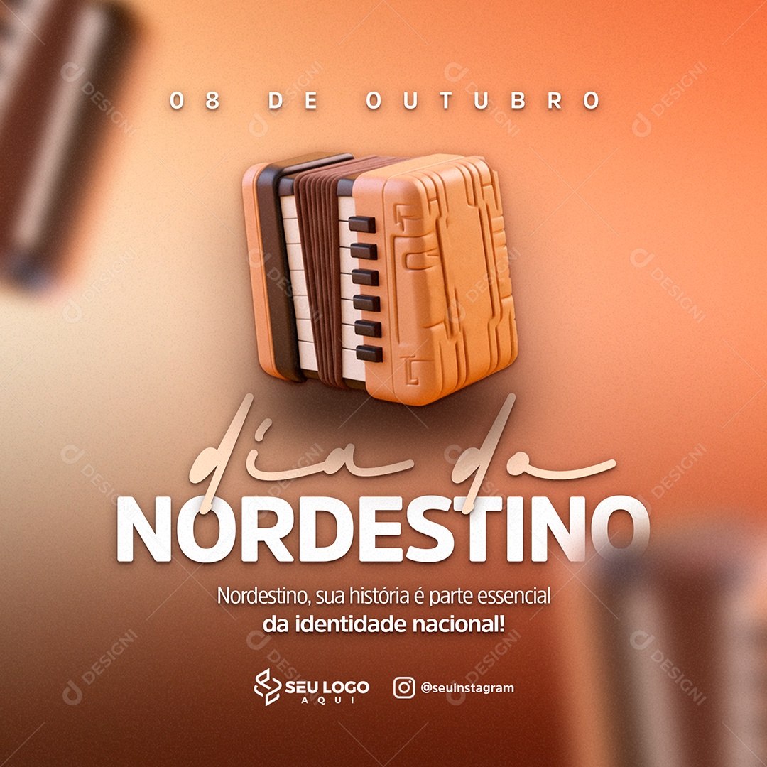 Social Media 08 De Outubro Dia Do Nordestino PSD Editável