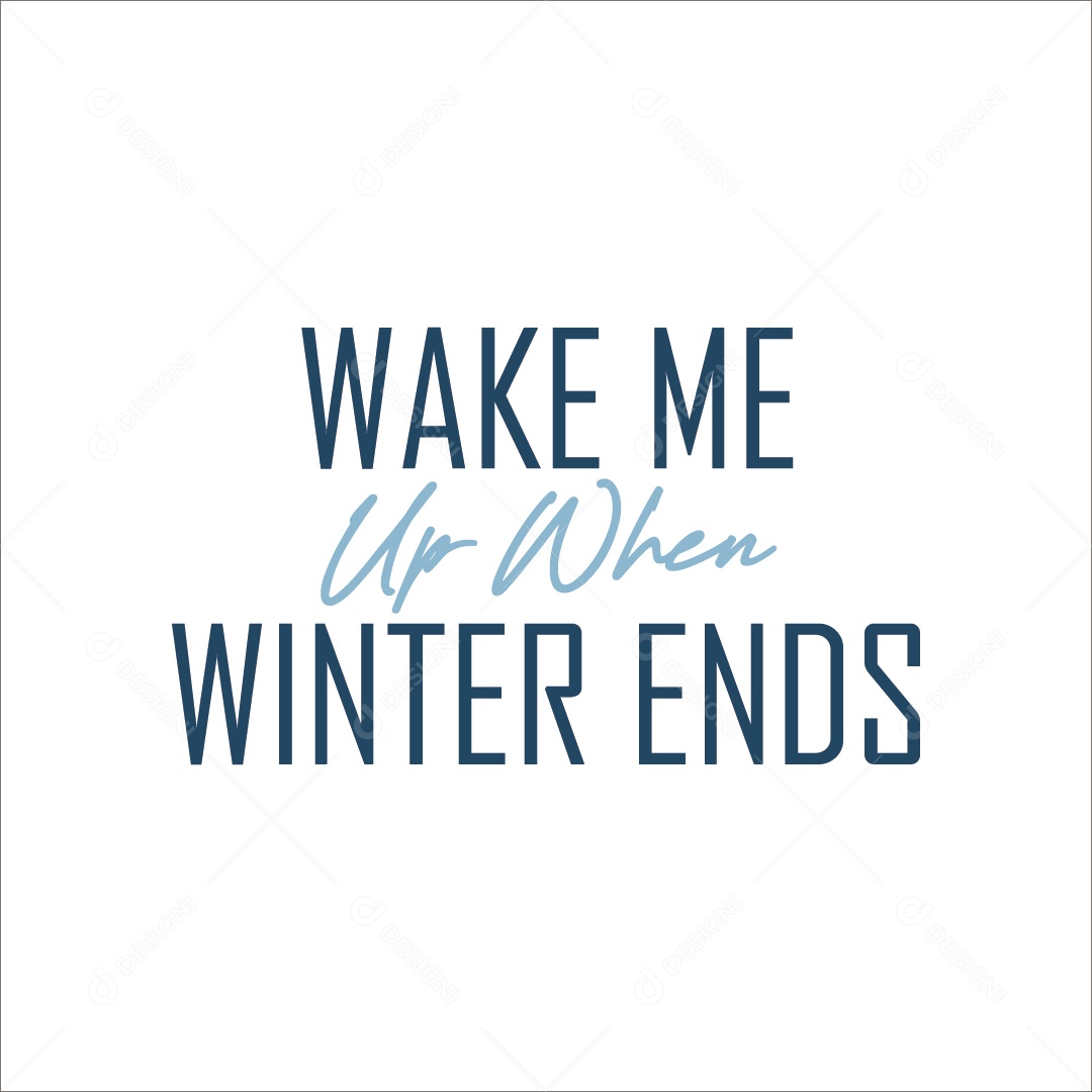 Acorde me Quando o Inverno Terminar Lettering de Bebê Vetor EPS