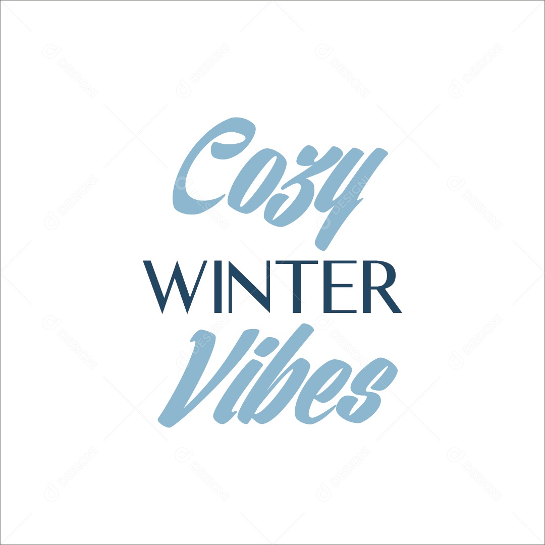 Nossas Vibrações de Inverno Lettering de Bebê Vetor EPS