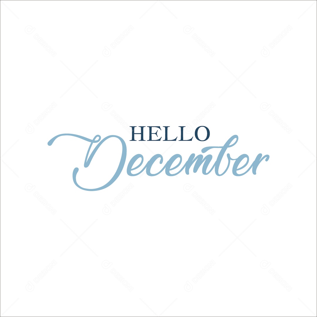 Olá Dezembro Lettering de Bebê Vetor EPS