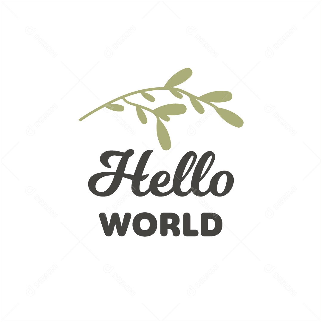 Olá Mundo Lettering de Bebê Vetor EPS