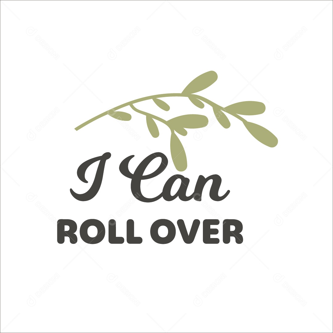 Eu Posso Rolar Lettering de Bebê Vetor EPS