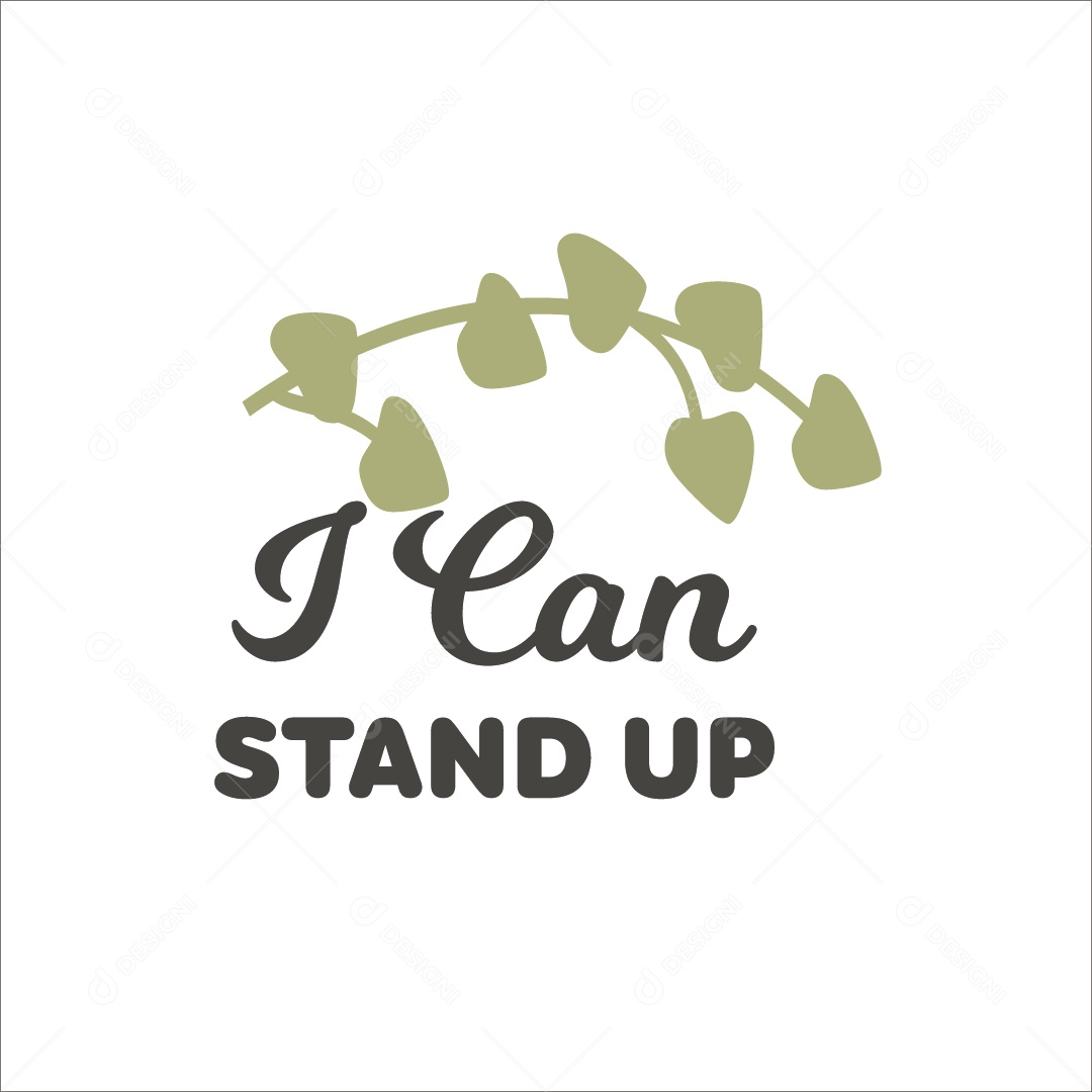 Eu Posso Ficar de Pé Lettering de Bebê Vetor EPS