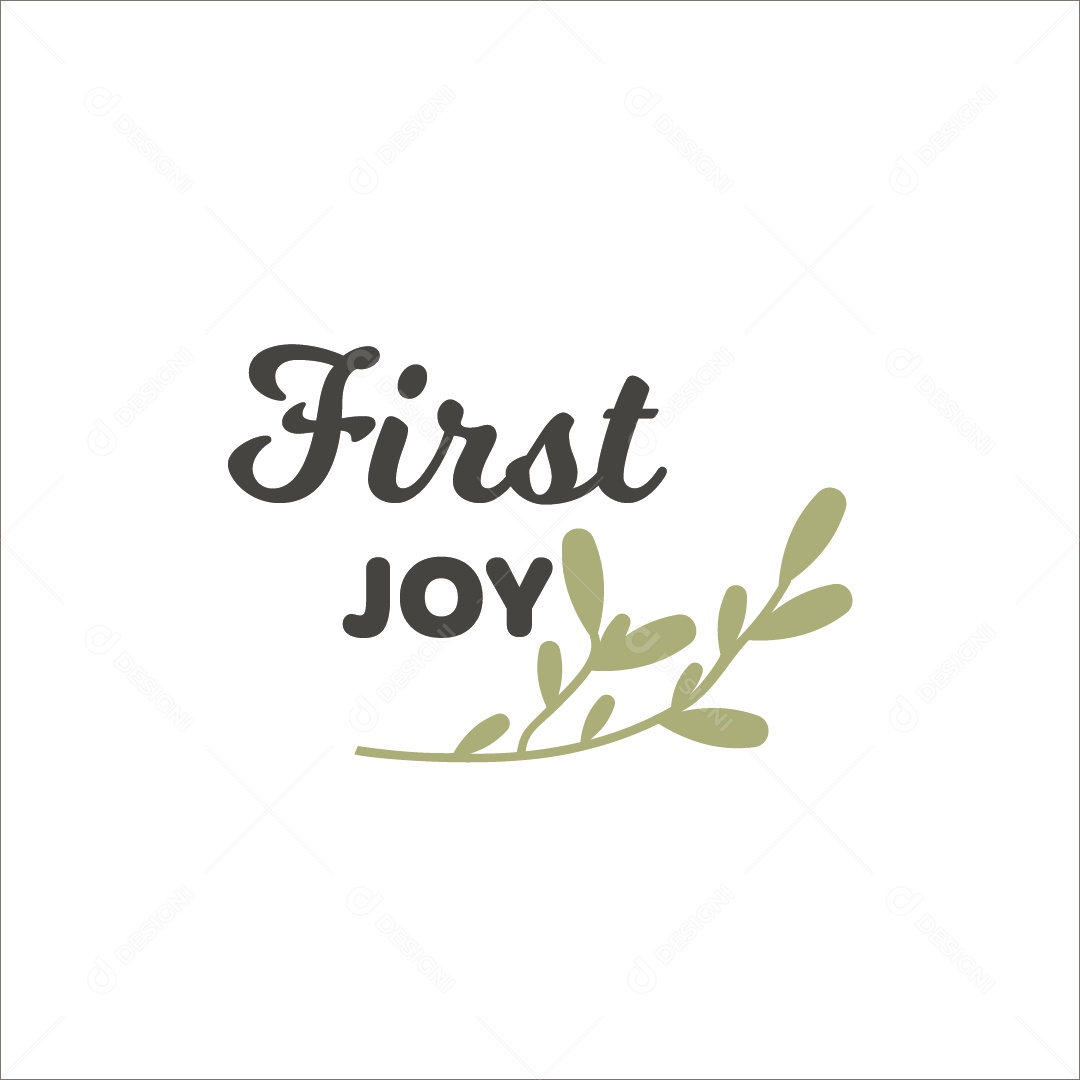 Primeira Alegria Lettering de Bebê Vetor EPS