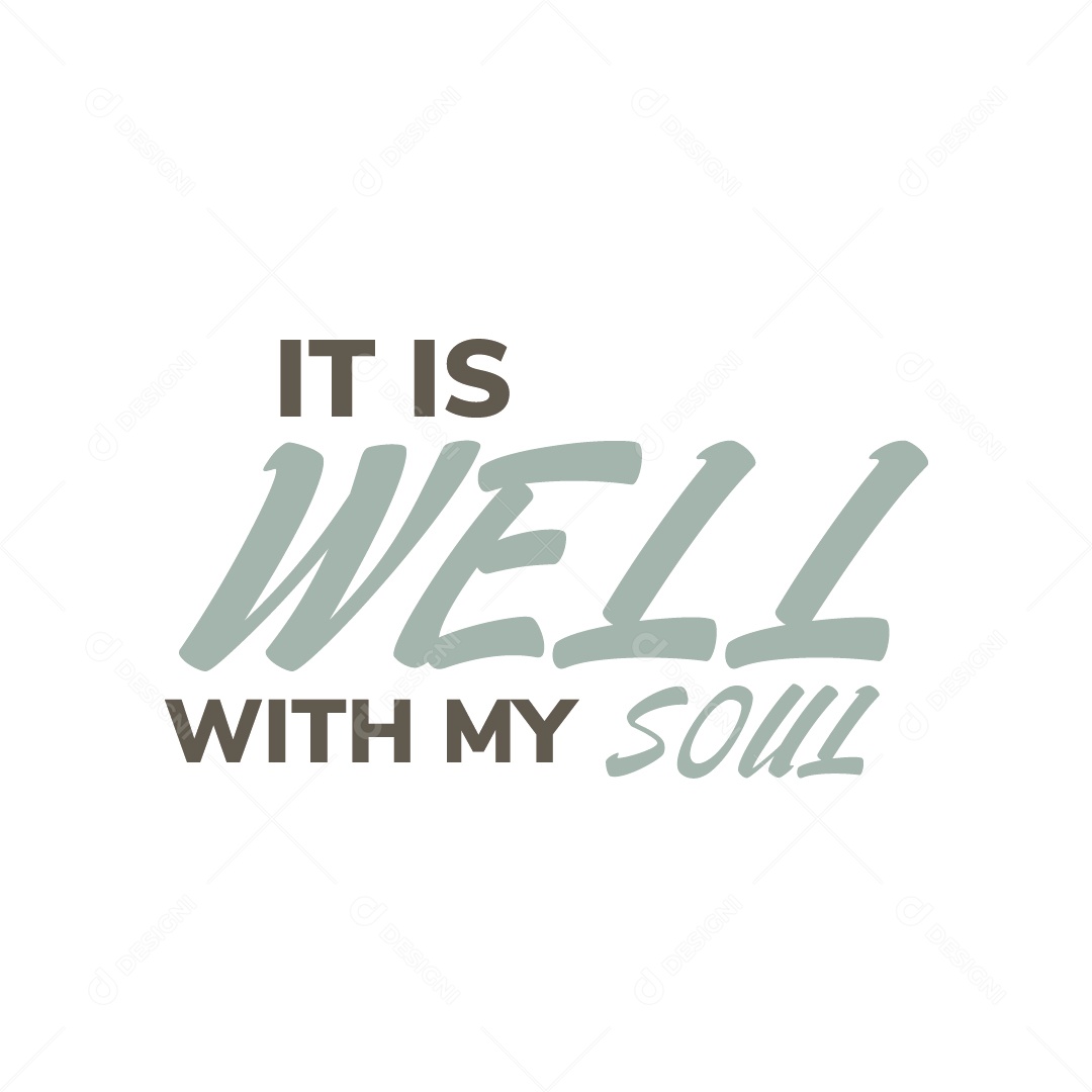 Está Tudo Bem Com a Minha Alma Lettering Vetor EPS