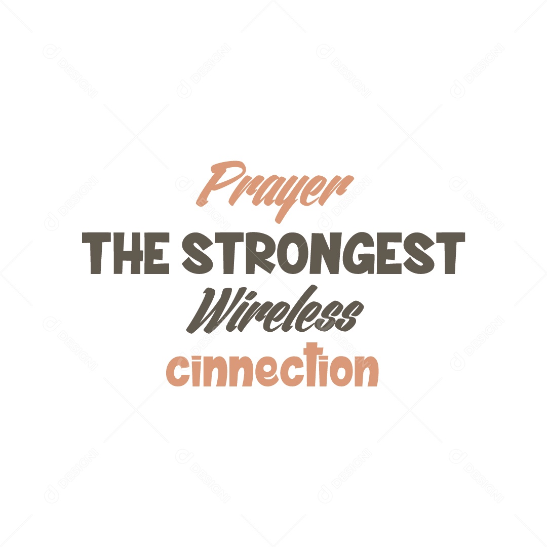 Oração a Conexão Sem Fio Mais Forte Lettering Vetor EPS