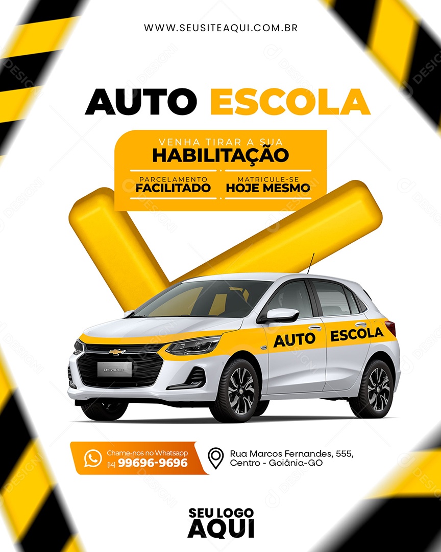 Auto Escola Venha Tirar sua Habilitação Social Media PSD Editável