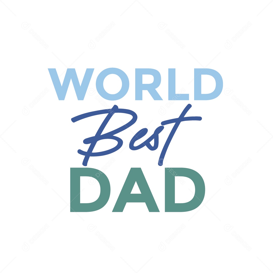 Melhor Pai do Mundo Lettering Vetor EPS