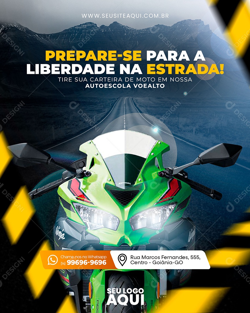 Auto Escola Prepare se para a Liberdade na Estrada Social Media PSD Editável