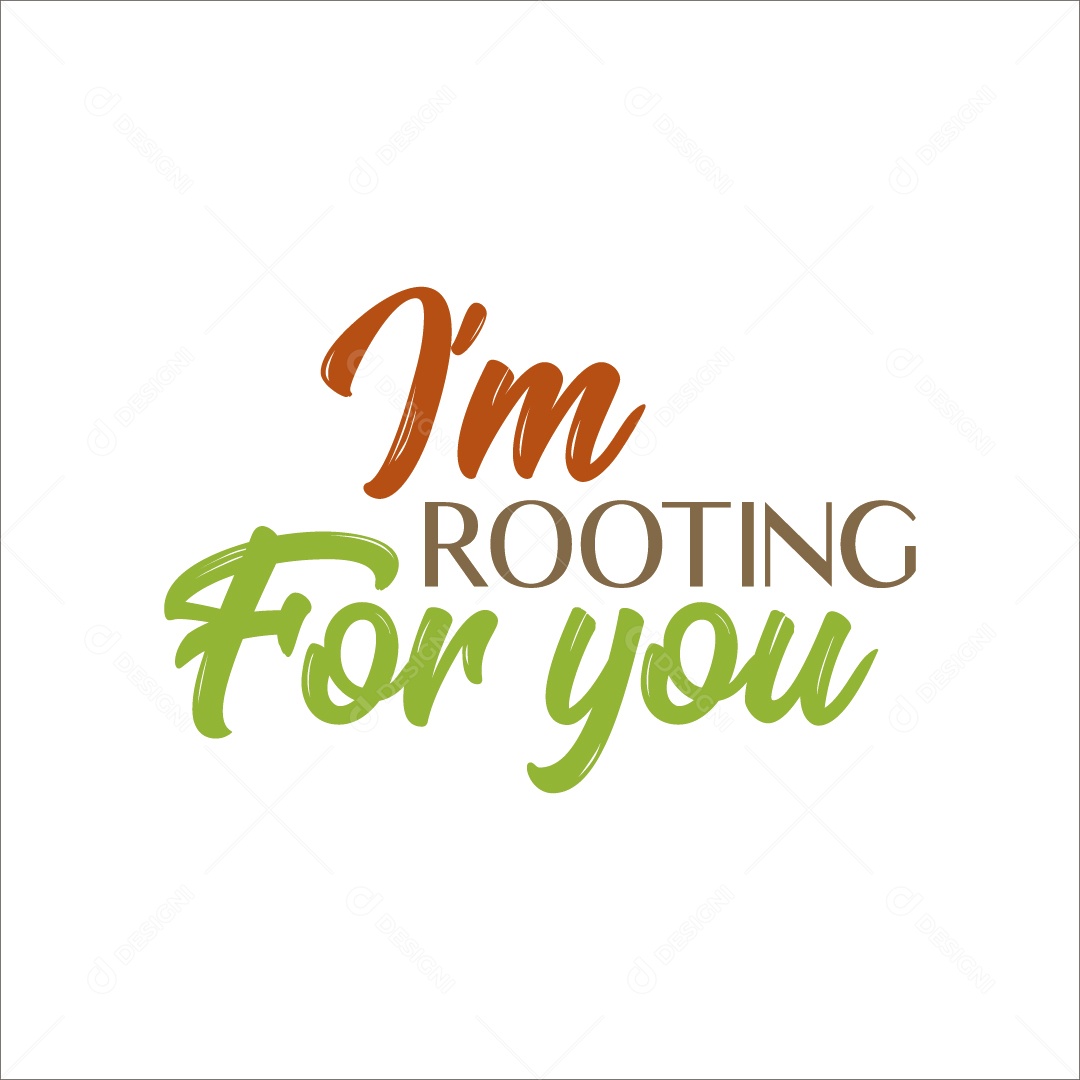 Estou Torcendo por Você Lettering Vetor EPS