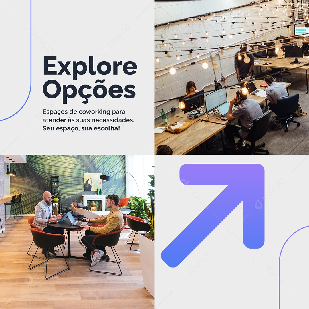Coworking Explore Opções Social Media PSD Editável