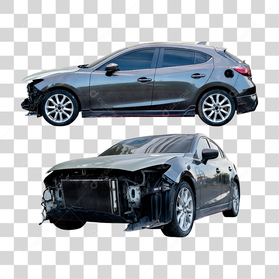 Carro Batido Amassado PNG Transparente