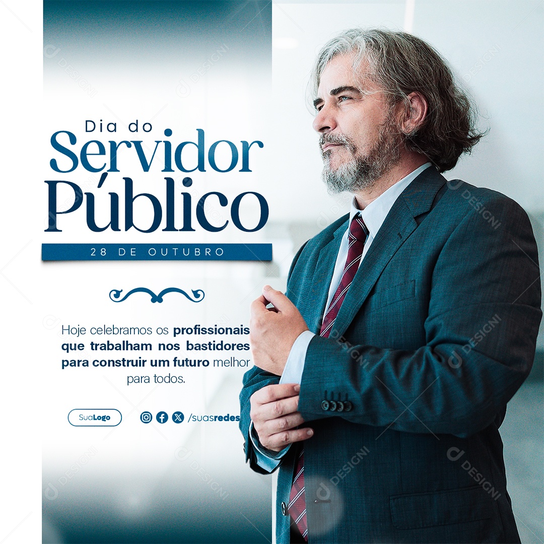 Dia do Servidor Público Profissionais que Trabalham nos Bastidores para Construir um Futuro Social Media PSD Editável