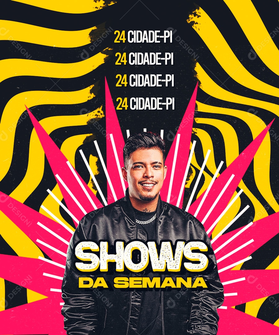 Social Media Flyer Shows Da Semana Felipe Amorin PSD Editável