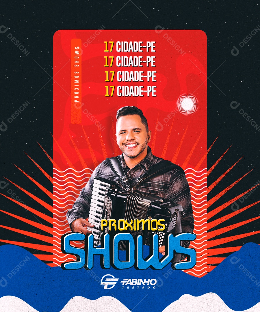 Social Media Próximos Shows Fabinho Testado PSD Editável