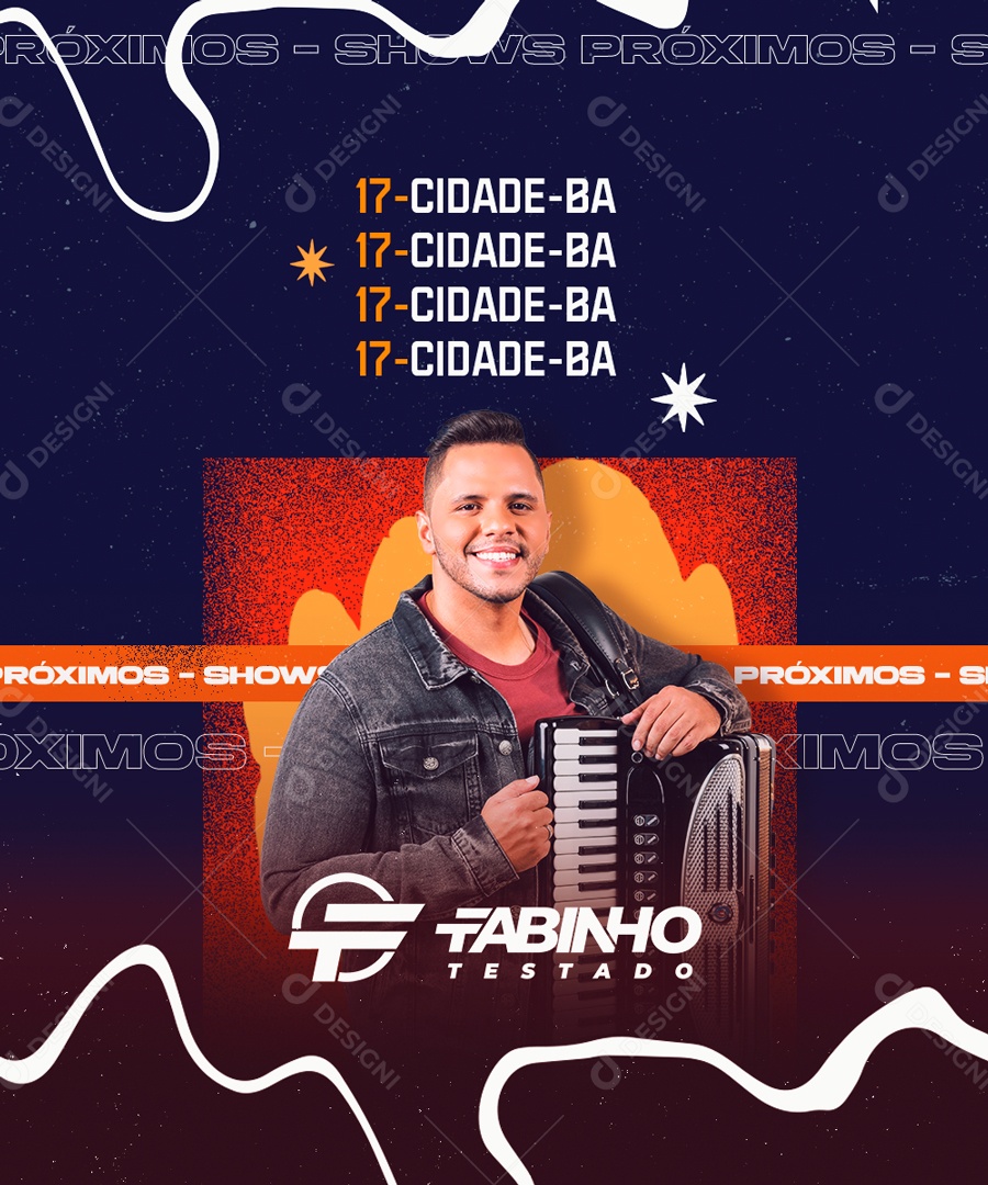 Social Media Flyer Próximos Shows Fabinho Testado PSD Editável
