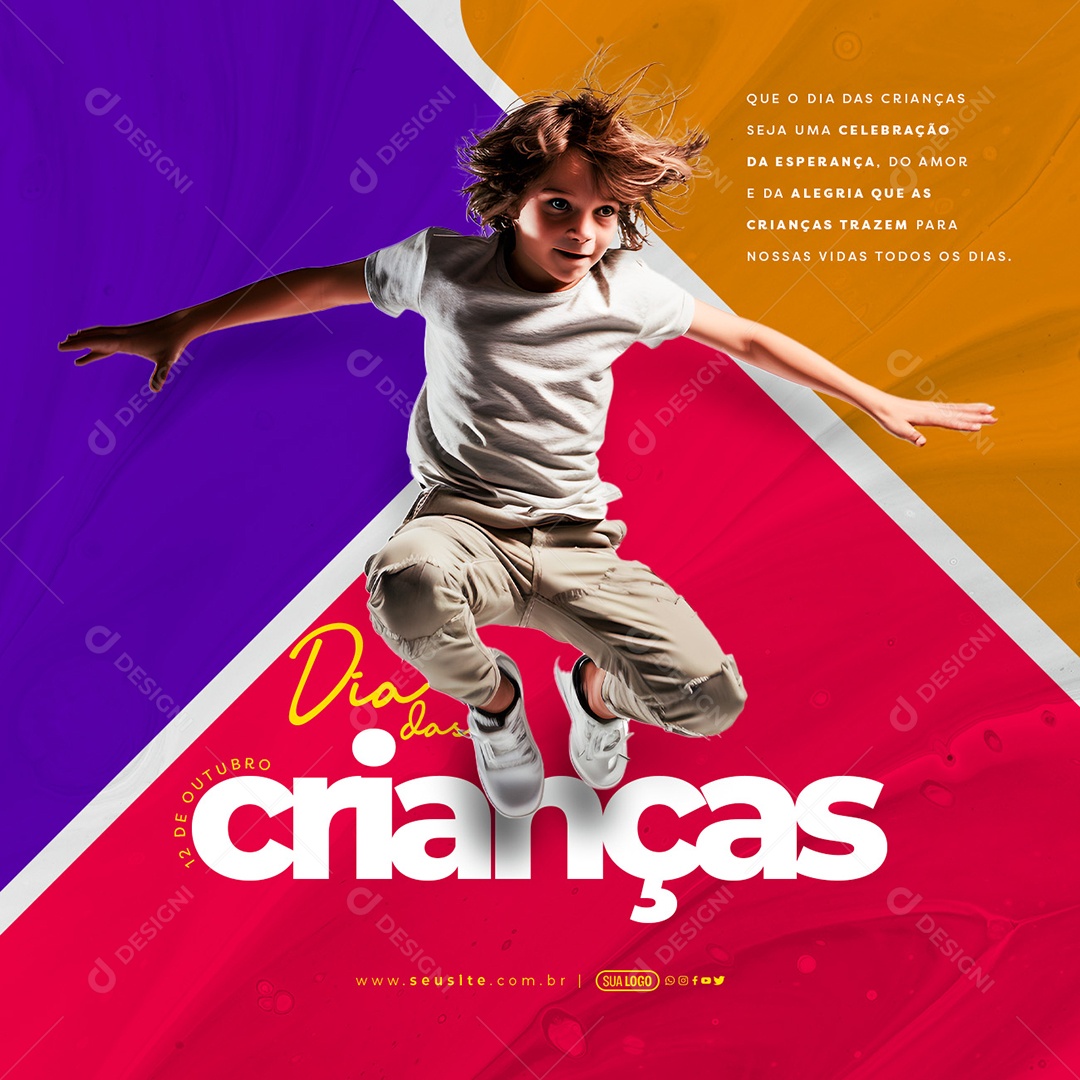 Children's Day October 12th Be a Celebration of Hope, Love, and Joy | Editable Social Media PSD