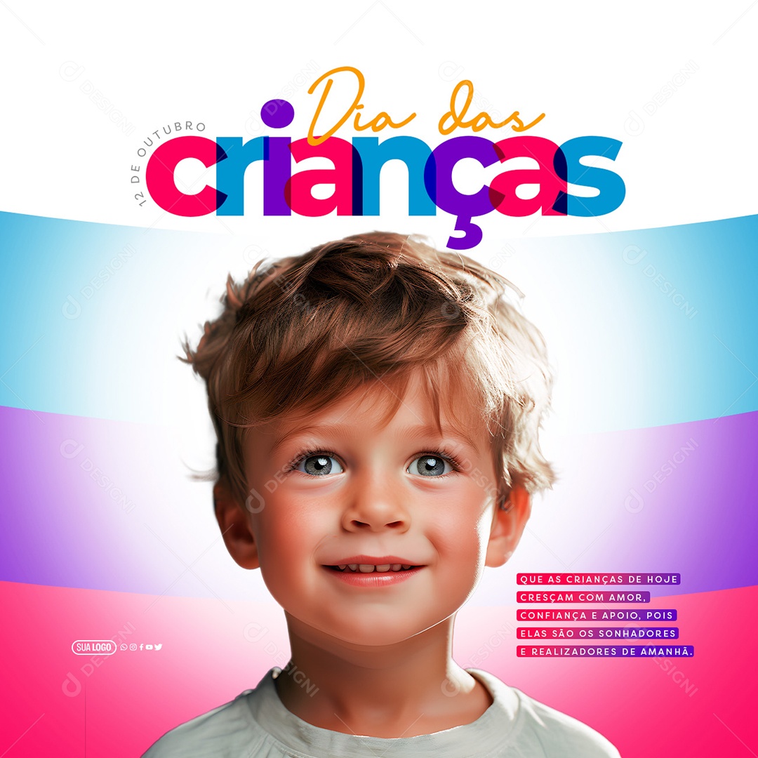 Dia das Crianças 12 de Outubro Elas são os Sonhadores e os Realizadores de Amanhã Social Media PSD Editável