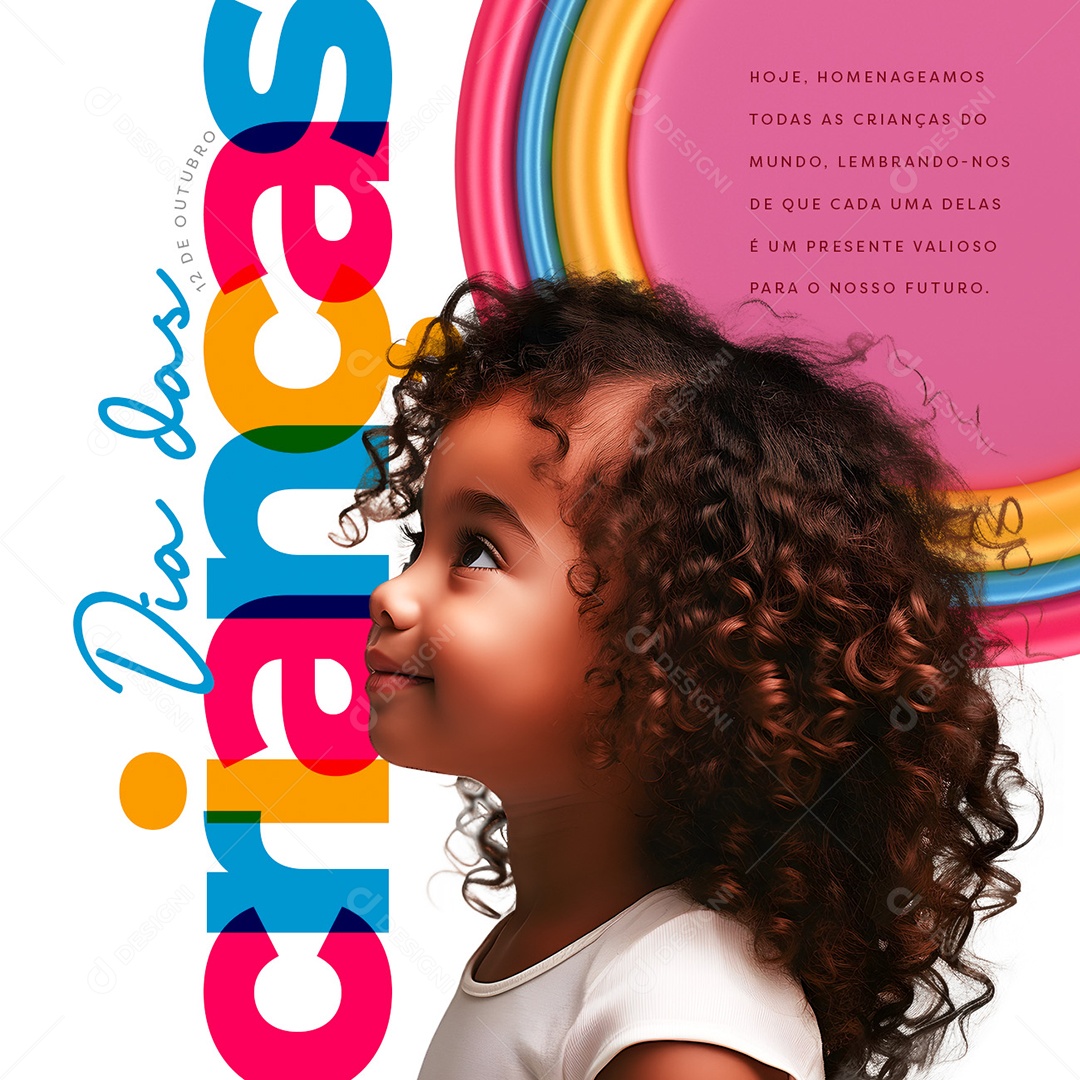 Dia das Crianças 12 de Outubro Hoje Homenageamos todos os Kids do Mundo Social Media PSD Editável