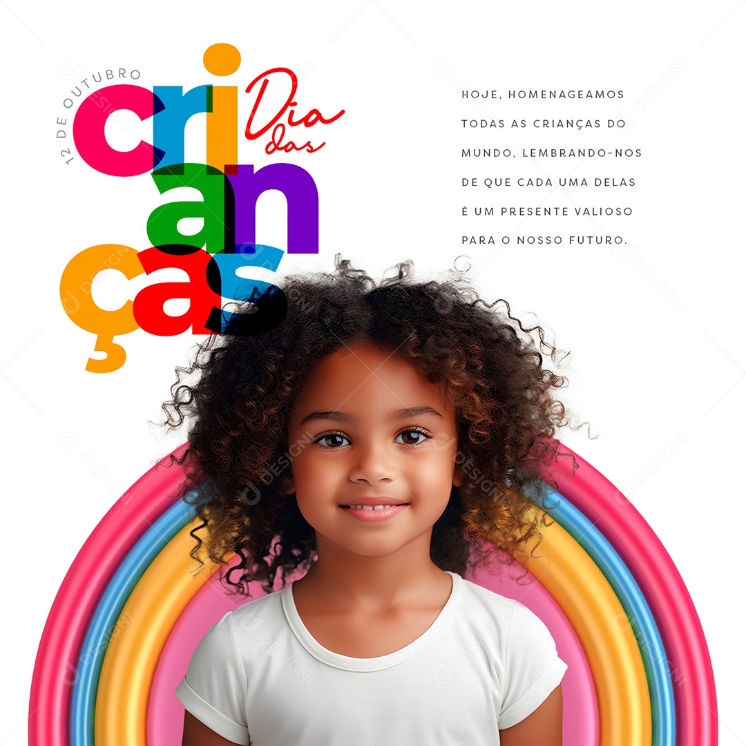Dia das Crianças 12 de Outubro Lembrando nos de Cada uma Delas é um Presente Valioso para nosso Futuro Social Media PSD Editável