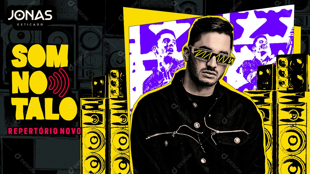 Banner Flyer Som no Talo Repertório Novo Jonas Esticado Social Media PSD Editável