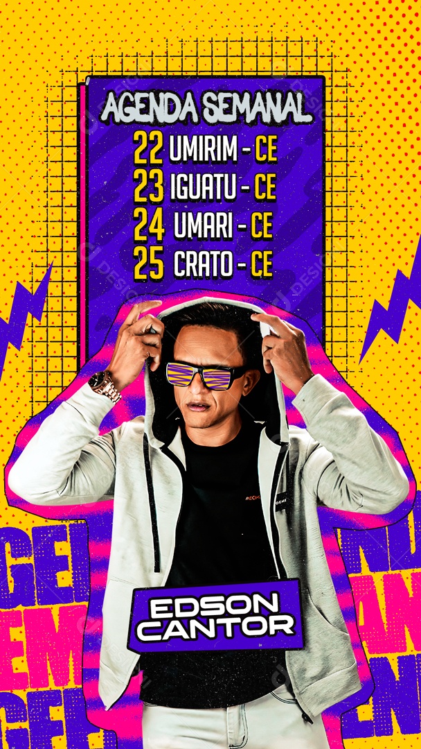 Story Flyer Agenda Semanal Edson Cantor Social Media PSD Editável