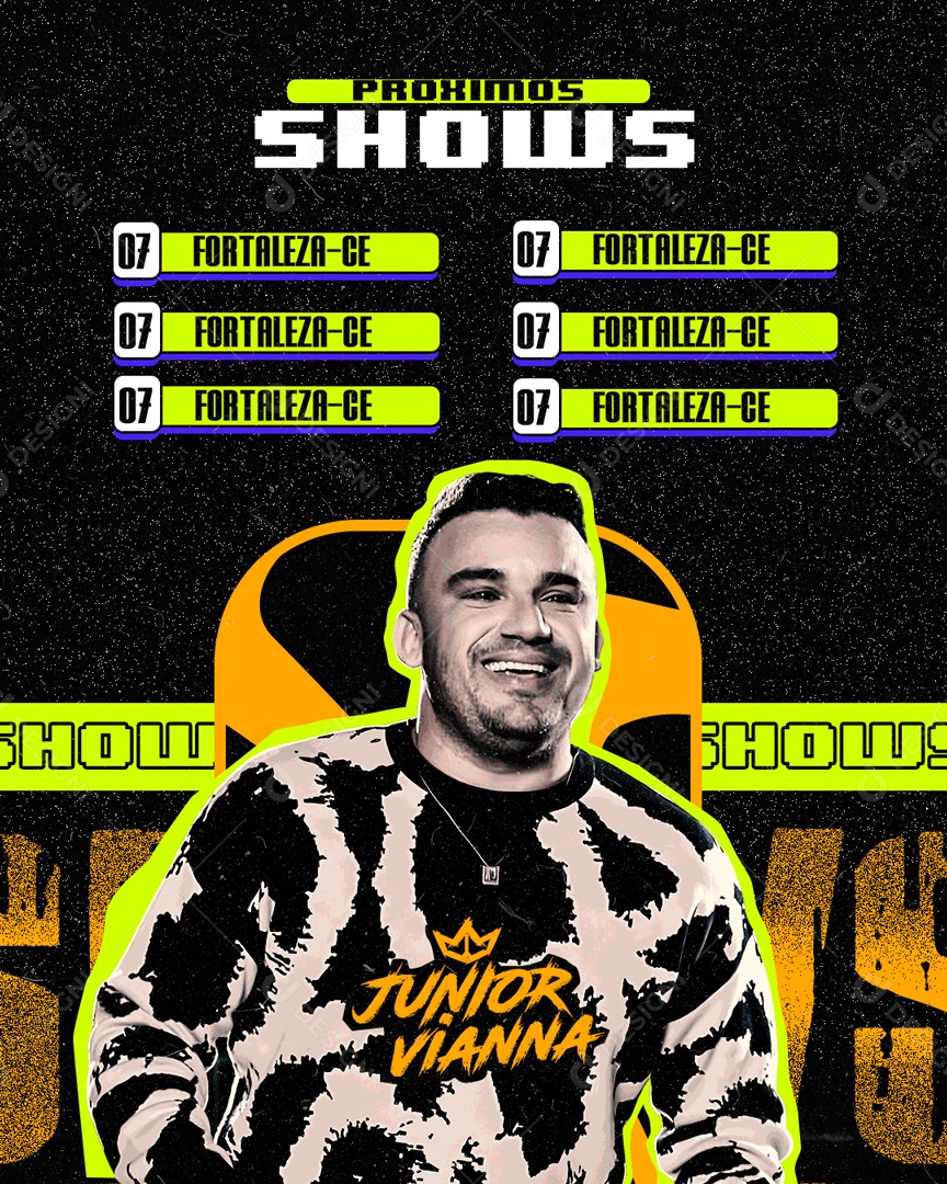 Flyer Próximos Shows Junior Vianna Social Media PSD Editável