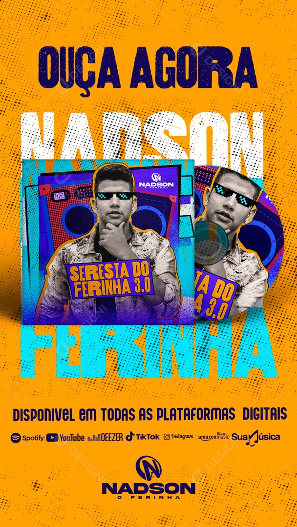 Story Flyer Ouça Agora Nadson o Ferinha Seresta Do Ferinha Social Media PSD Editável