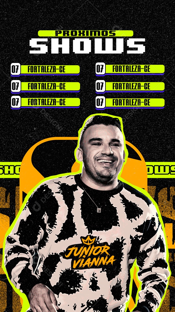 Story Flyer Próximos Shows Junior Vianna Social Media PSD Editável