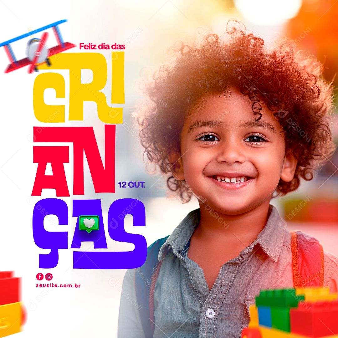 Social Media Feliz Dia Das Crianças 12 de Outubro PSD Editável