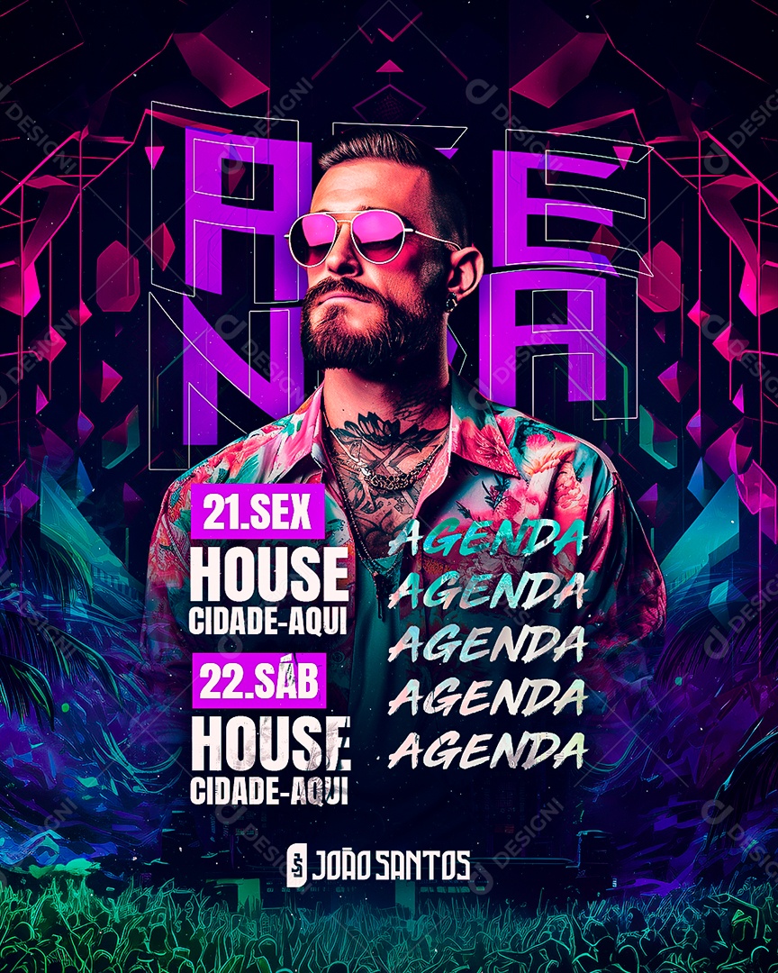 Flyer Agenda João Santos Social Media PSD Editável