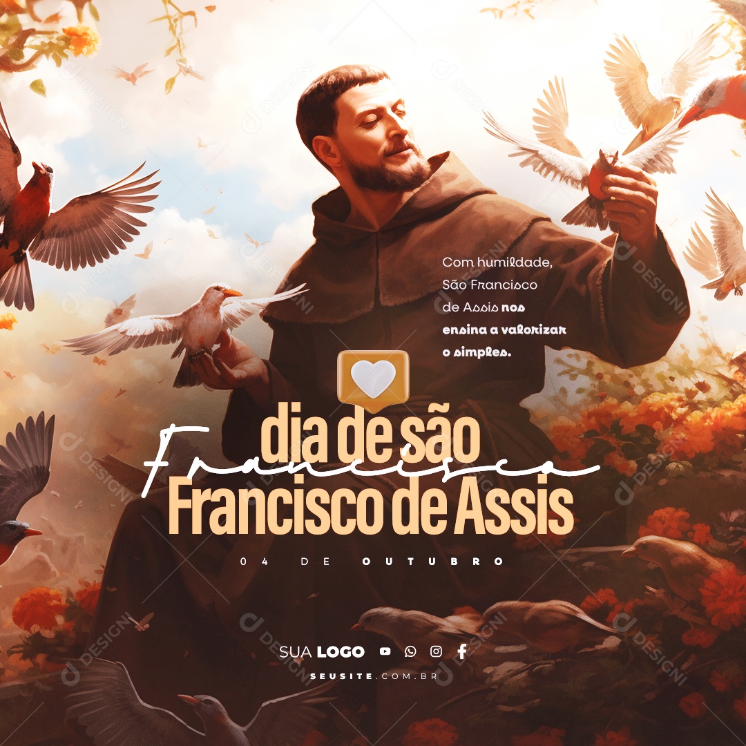 Dia De São Francisco de Assis 04 de Outubro Social Media PSD Editável