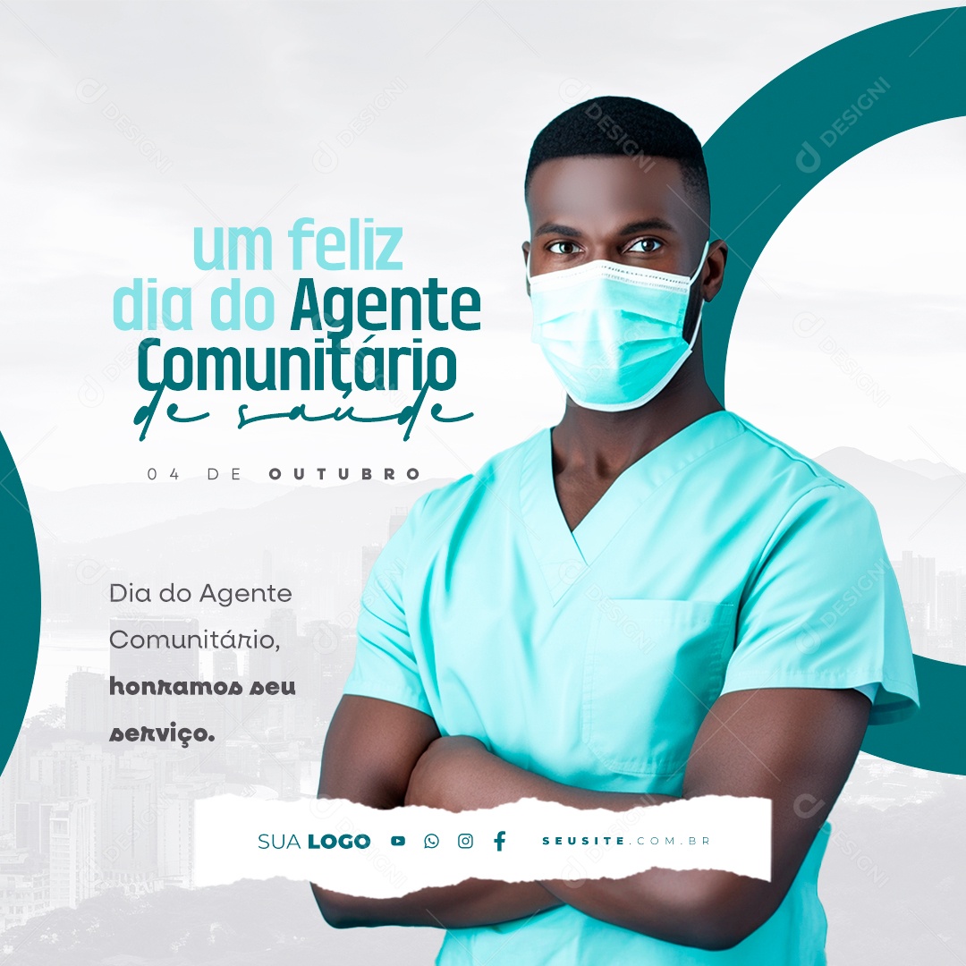Feliz Dia do Agente Comunitário de Saúde 04 de Outubro Social Media PSD Editável