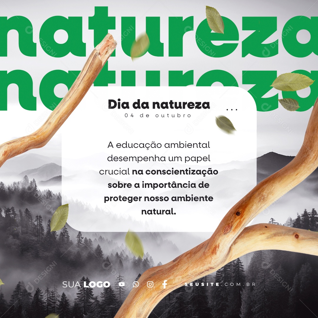Dia Da Natureza 04 de Outubro Social Media PSD Editável