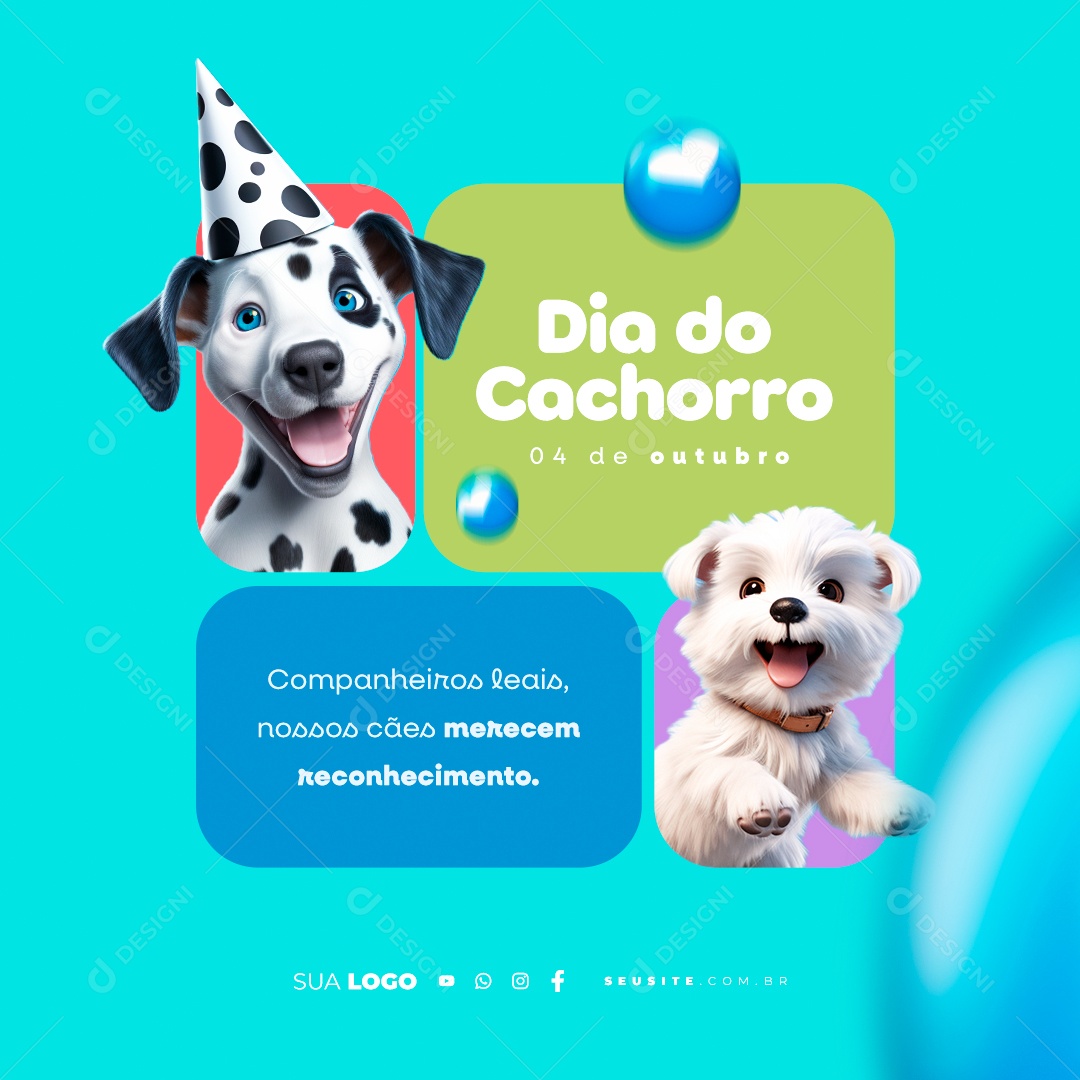 Social Media Dia do Cachorro 04 de Outubro PSD Editável