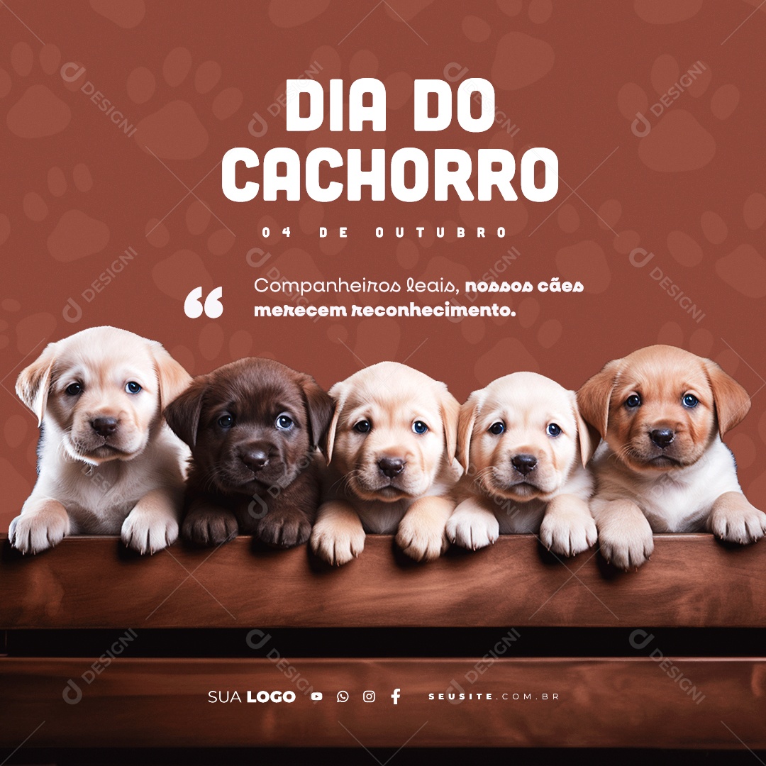 Dia do Cachorro 04 de Outubro Social Media PSD Editável