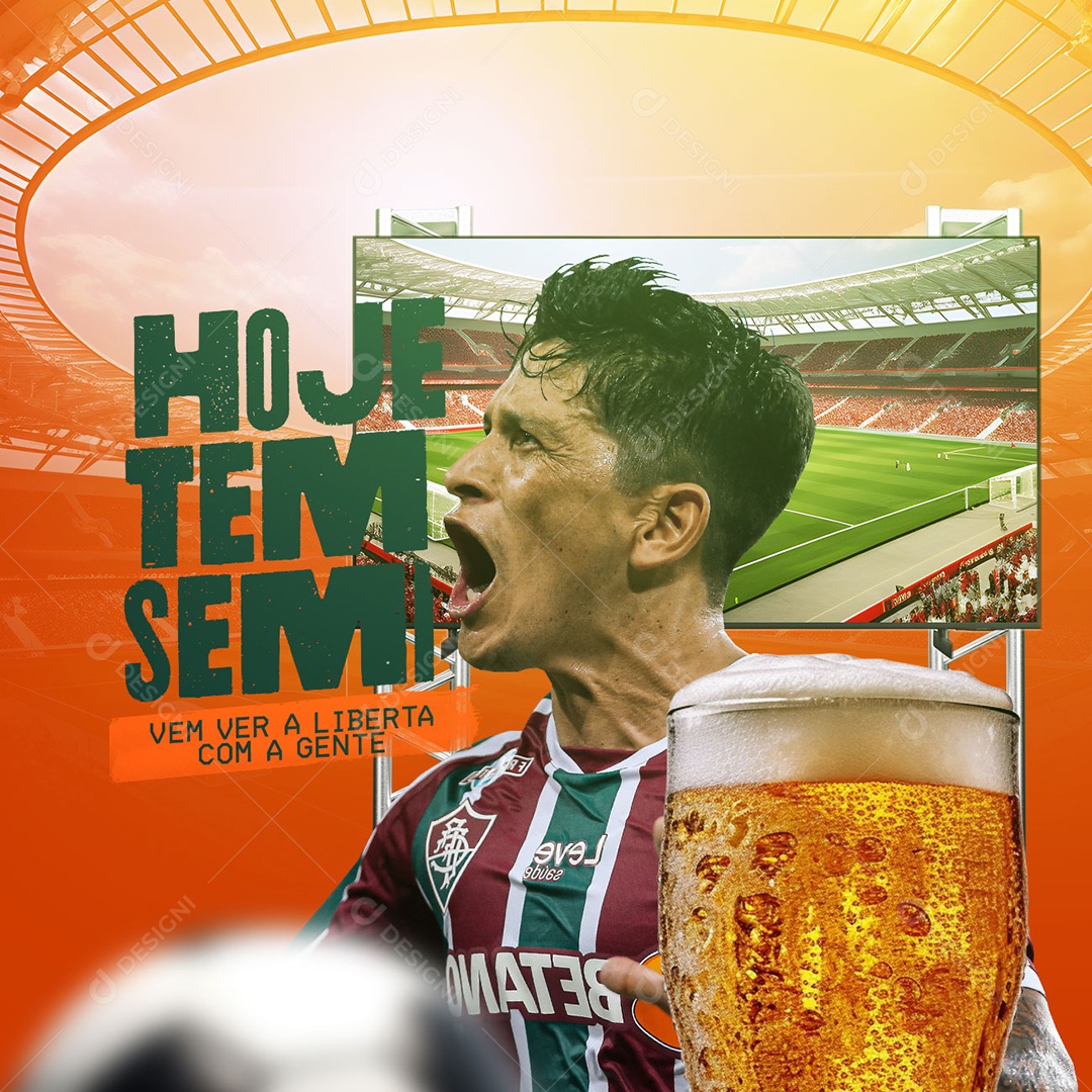 Social Media Hoje Tem Semi Libertadores Fluminense PSD Editável