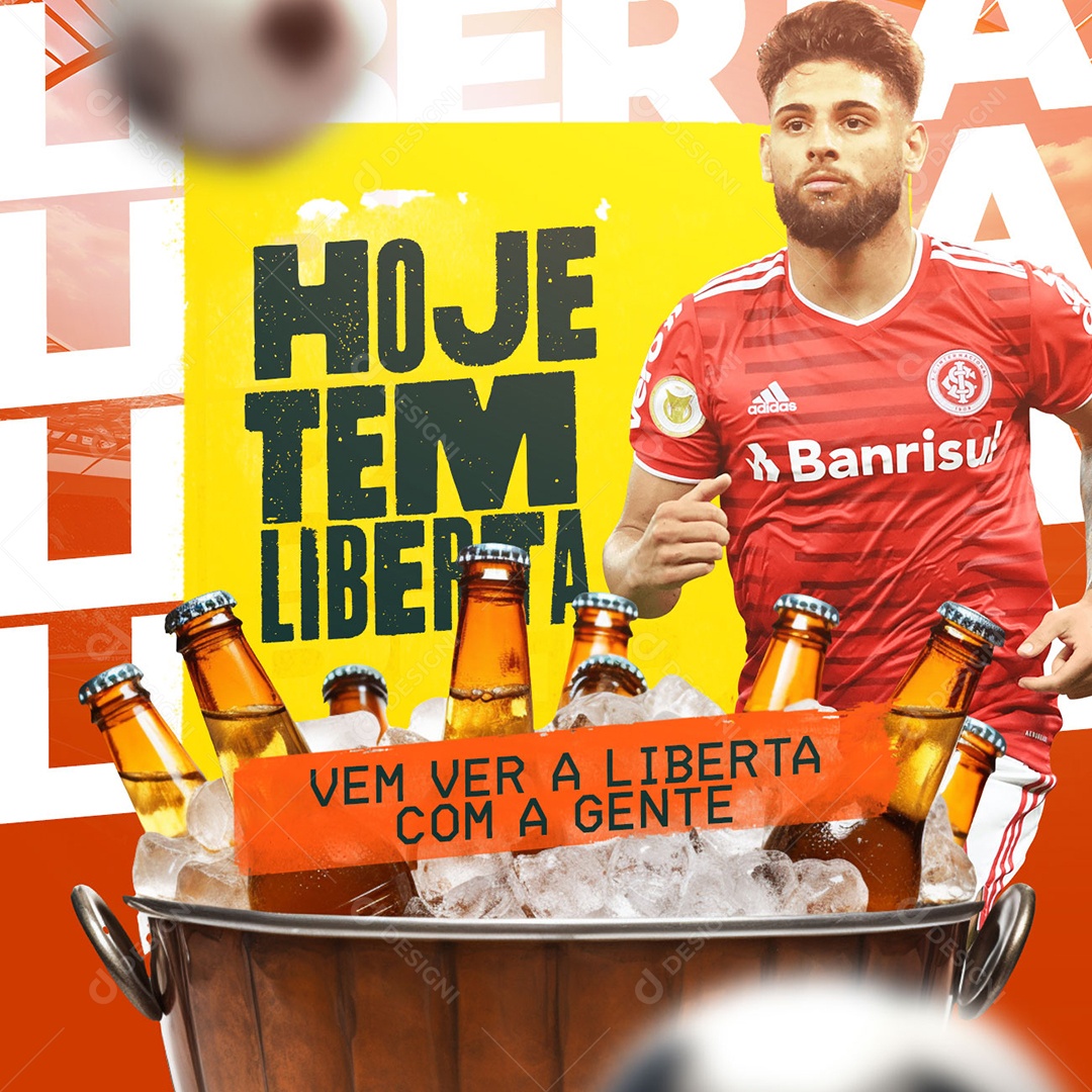 Social Media Hoje Tem Liberta Cervejas Cervejaria Libertadores Fluminense x Internacional PSD Editável