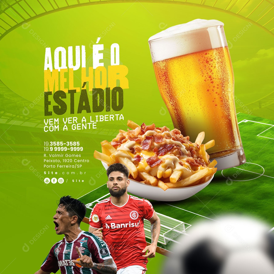 Social Media Aqui é o Melhor Estádio Libertadores Fluminense x Internacional PSD Editável