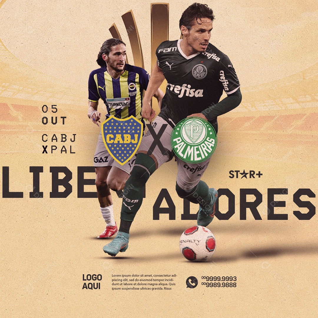 Libertadores Boca Juniors x Palmeiras Social Media MG PSD Editável