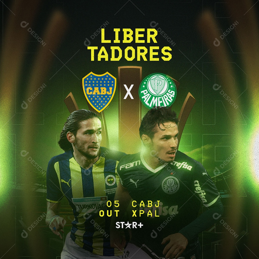 Social Media Libertadores Boca Juniors x Palmeiras MG PSD Editável