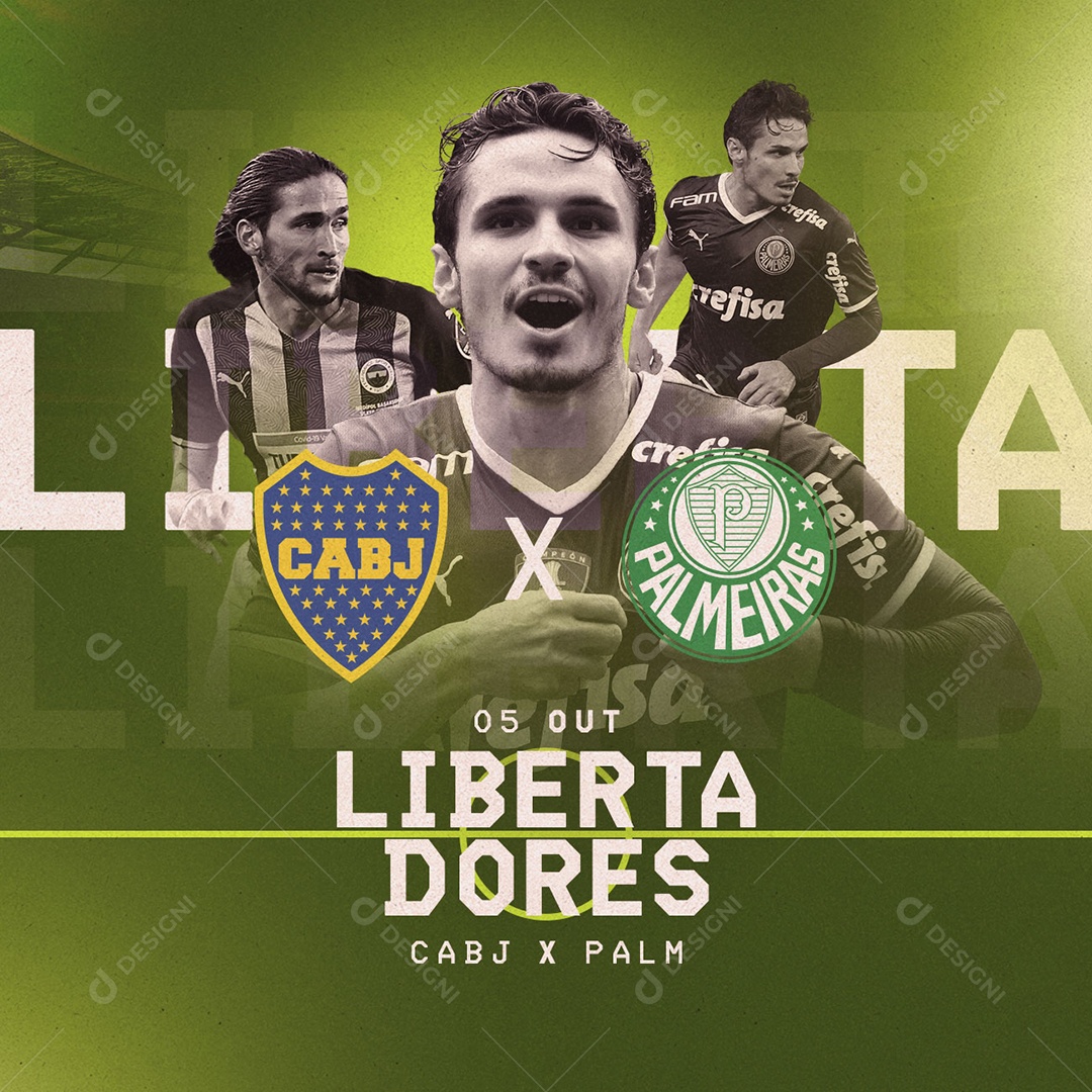 Social Media Libertadores Boca Juniors x Palmeiras MG PSD Editável