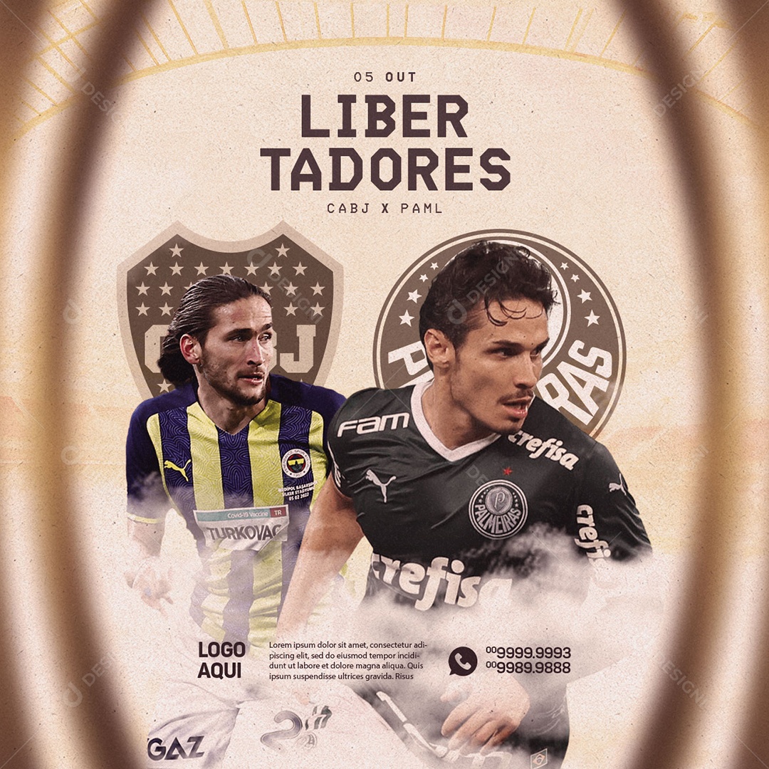 Libertadores Boca Juniors x Palmeiras MG Social Media PSD Editável